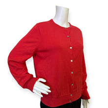 Load image into Gallery viewer, Women&#39;s Crew Neck Cardigan Sweater Red Button-Up