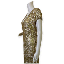 Load image into Gallery viewer, Primavera Couture Elegant Gold Sequin Evening Gown