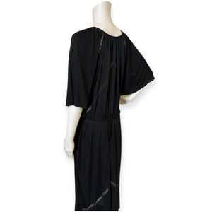 Scott Barrie Elegant Black Dress with Sheer Accents