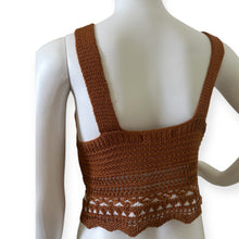 Load image into Gallery viewer, Jolie &amp; Joy Brown Crochet Braided Crop Top