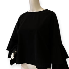 Load image into Gallery viewer, Elegant Black Ruffle Sleeve Top