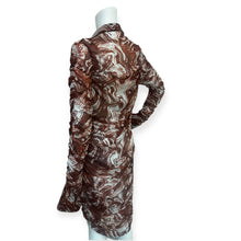Load image into Gallery viewer, Shein sxy Collared Buttoned Front Ruched Marled Mesh Dress