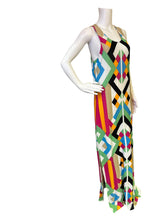 Load image into Gallery viewer, Venus Multicolor Geometric Maxi Dress - Sleeveless Scoop Neck