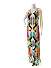 Load image into Gallery viewer, Venus Multicolor Geometric Maxi Dress - Sleeveless Scoop Neck