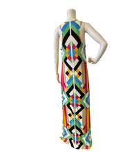 Load image into Gallery viewer, Venus Multicolor Geometric Maxi Dress - Sleeveless Scoop Neck