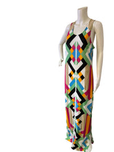 Load image into Gallery viewer, Venus Multicolor Geometric Maxi Dress - Sleeveless Scoop Neck