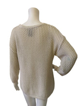 Load image into Gallery viewer, Chelsea &amp; Theodore Open Stitch Crewneck Sweater in Beige