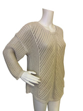 Load image into Gallery viewer, Chelsea &amp; Theodore Open Stitch Crewneck Sweater in Beige