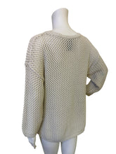 Load image into Gallery viewer, Chelsea &amp; Theodore Open Stitch Crewneck Sweater in Beige
