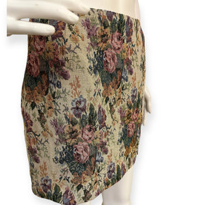 Floral Jacquard Tapestry Mini Skirt