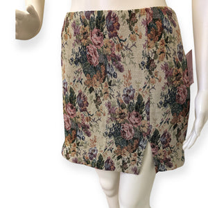 Floral Jacquard Tapestry Mini Skirt