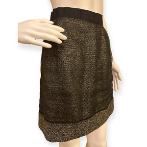 Elegant Black and Gold Metallic Skirt