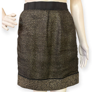 Elegant Black and Gold Metallic Skirt