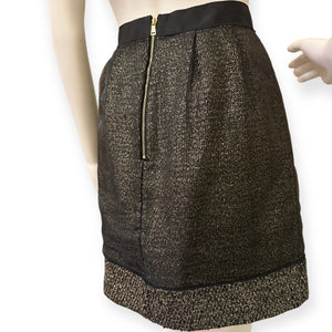 Elegant Black and Gold Metallic Skirt