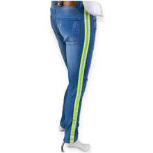 Load image into Gallery viewer, Unisex Neon Green Reflector Jeans