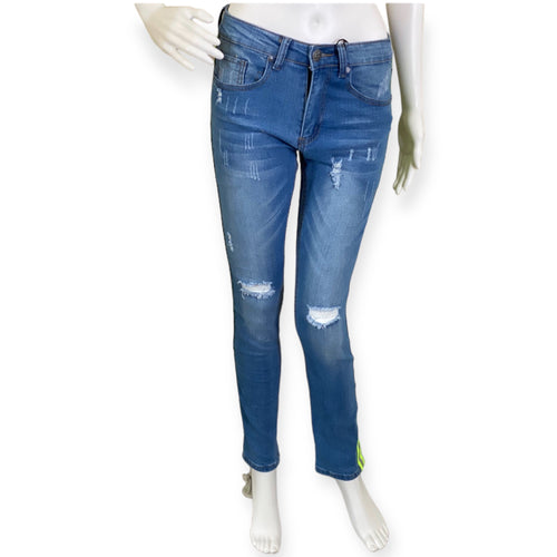 Unisex Neon Green Reflector Jeans