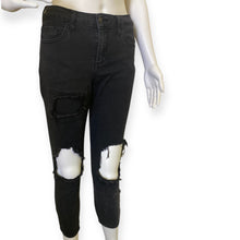 Load image into Gallery viewer, Black Distressed Cello Denim Jeans