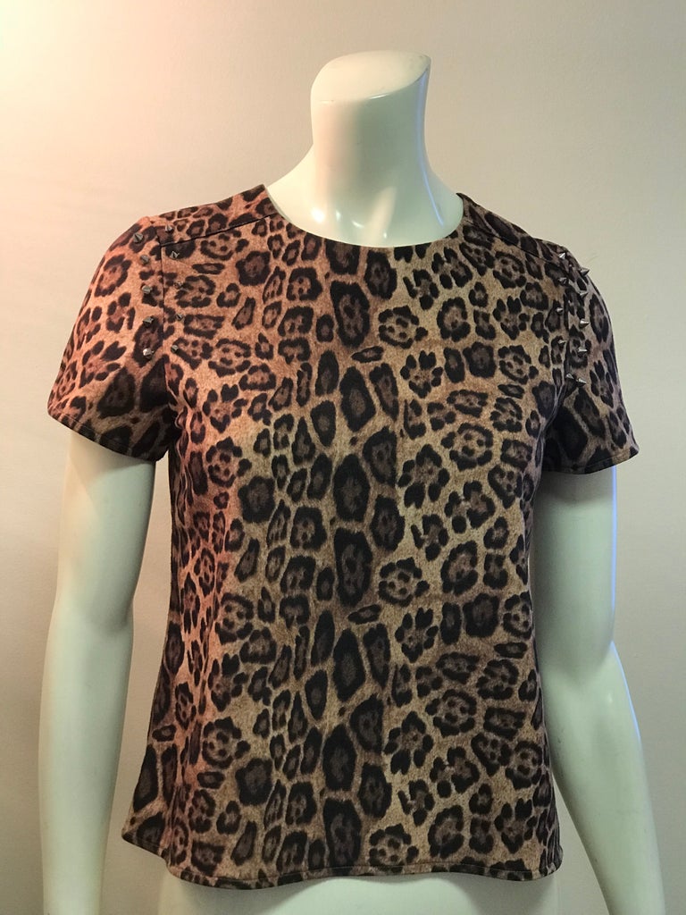 The Blog Leopard Studded Print Shirt
