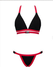 Load image into Gallery viewer, Belt My Heart Red &amp; Black Brazilian Bikini