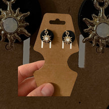 Load image into Gallery viewer, Handmade Gold Sunstar Clay Earrings