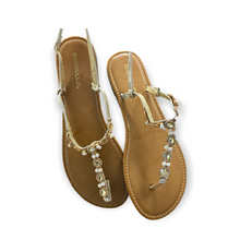 Load image into Gallery viewer, Marbella Gold embellished Sandals