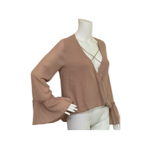 Load image into Gallery viewer, Storybook Ending Criss Cross Front Bell Sleeve Blouse