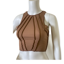 Load image into Gallery viewer, Nude Mixed Threads Tank Crop Top