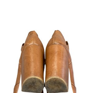Genuine Leather Tan Neiman Marcus Collection Ankle Boots