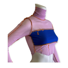 Load image into Gallery viewer, Princess Contrast Hight Collar Crop Top