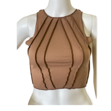 Load image into Gallery viewer, Nude Mixed Threads Tank Crop Top