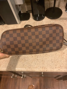 Authentic Louis Vuitton Used Damier Ebene NeverFull PM 2017