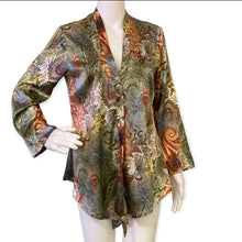 Load image into Gallery viewer, CHICO&#39;S Long Sleeve PAISLEY Blouse Top CARDIGAN Cover-Up
