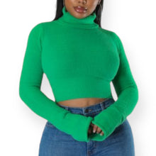 Load image into Gallery viewer, Fuzzy Turtle Neck Crop Top
