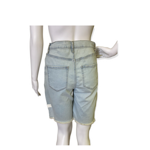 High Rise Denim Bermuda Shorts