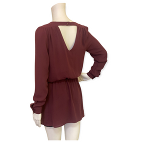 Caché Maroon Casual Open Back Top
